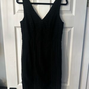 Anthropologie Black Textured Midi Dress